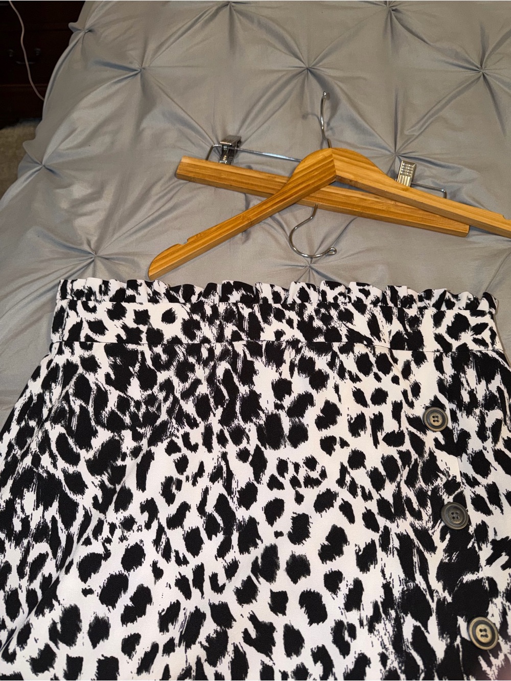 Leopard Print Midi Skirt in Black & White - Picture 4 of 6